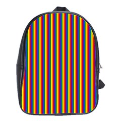 Vertical Gay Pride Rainbow Flag Pin Stripes School Bag (Large)