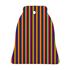 Vertical Gay Pride Rainbow Flag Pin Stripes Ornament (Bell)