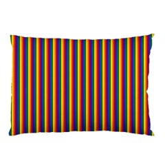 Vertical Gay Pride Rainbow Flag Pin Stripes Pillow Case (two Sides)