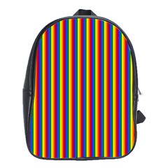 Vertical Gay Pride Rainbow Flag Pin Stripes School Bag (xl) by PodArtist