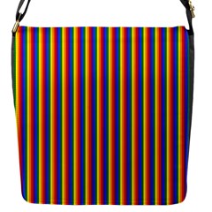 Vertical Gay Pride Rainbow Flag Pin Stripes Flap Messenger Bag (s) by PodArtist