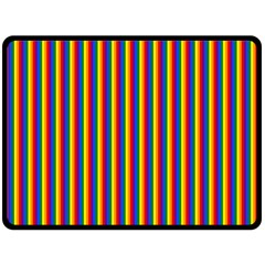 Vertical Gay Pride Rainbow Flag Pin Stripes Double Sided Fleece Blanket (Large) 