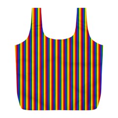 Vertical Gay Pride Rainbow Flag Pin Stripes Full Print Recycle Bags (l)  by PodArtist