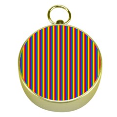Vertical Gay Pride Rainbow Flag Pin Stripes Gold Compasses by PodArtist
