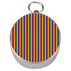 Vertical Gay Pride Rainbow Flag Pin Stripes Silver Compasses
