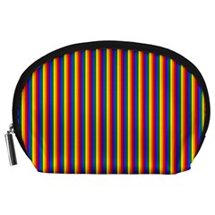 Vertical Gay Pride Rainbow Flag Pin Stripes Accessory Pouches (Large) 