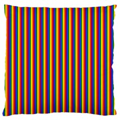 Vertical Gay Pride Rainbow Flag Pin Stripes Large Flano Cushion Case (Two Sides)
