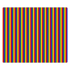 Vertical Gay Pride Rainbow Flag Pin Stripes Double Sided Flano Blanket (Small) 