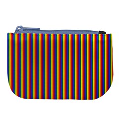 Vertical Gay Pride Rainbow Flag Pin Stripes Large Coin Purse by PodArtist