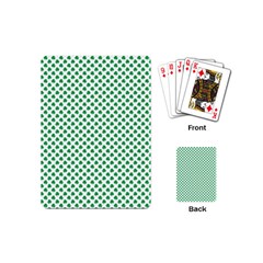 Green Shamrock Clover On White St  Patrick s Day Playing Cards (mini)  by PodArtist