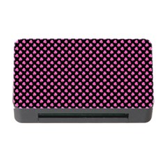 Small Hot Pink Irish Shamrock Clover On Black Memory Card Reader With Cf by PodArtist