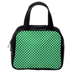  White Shamrocks On Green St  Patrick s Day Ireland Classic Handbags (one Side) by PodArtist