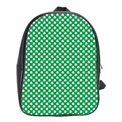  White Shamrocks On Green St  Patrick s Day Ireland School Bag (large) by PodArtist