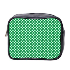  White Shamrocks On Green St  Patrick s Day Ireland Mini Toiletries Bag 2-side by PodArtist