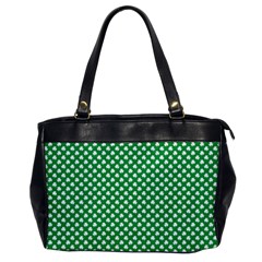  White Shamrocks On Green St  Patrick s Day Ireland Office Handbags by PodArtist