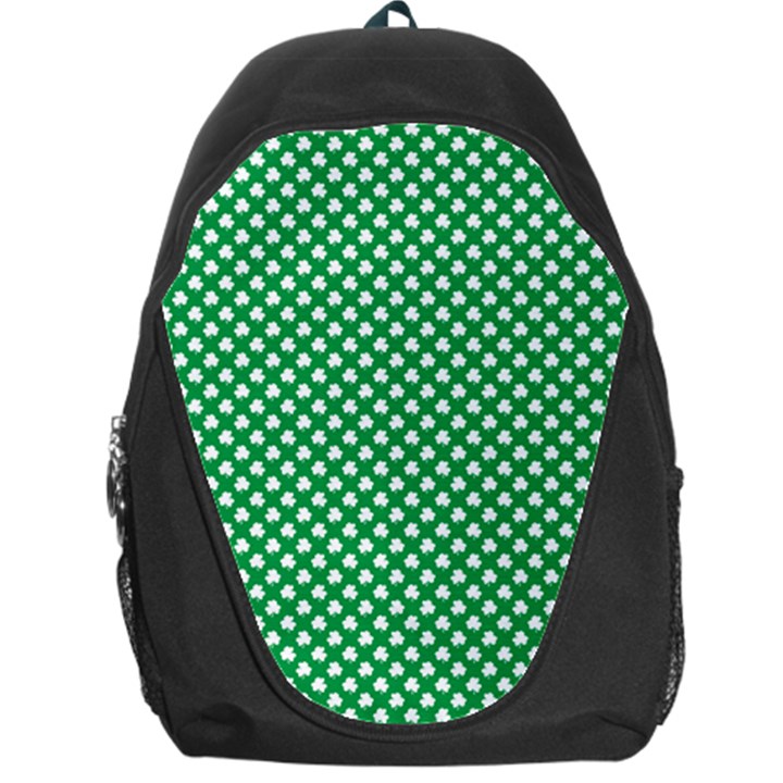  White Shamrocks On Green St. Patrick s Day Ireland Backpack Bag