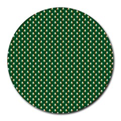 Irish Flag Green White Orange On Green St  Patrick s Day Ireland Round Mousepads by PodArtist