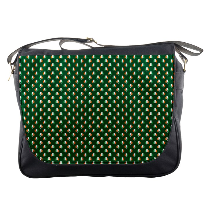 Irish Flag Green White Orange on Green St. Patrick s Day Ireland Messenger Bags