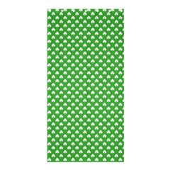 White Heart-shaped Clover On Green St  Patrick s Day Shower Curtain 36  X 72  (stall)  by PodArtist