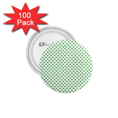 Green Heart-shaped Clover On White St  Patrick s Day 1 75  Buttons (100 Pack)  by PodArtist
