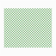 Green Heart-shaped Clover On White St  Patrick s Day Small Glasses Cloth by PodArtist