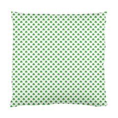 Green Heart-shaped Clover On White St  Patrick s Day Standard Cushion Case (two Sides) by PodArtist