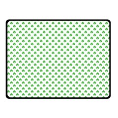 Green Heart-shaped Clover On White St  Patrick s Day Fleece Blanket (small) by PodArtist