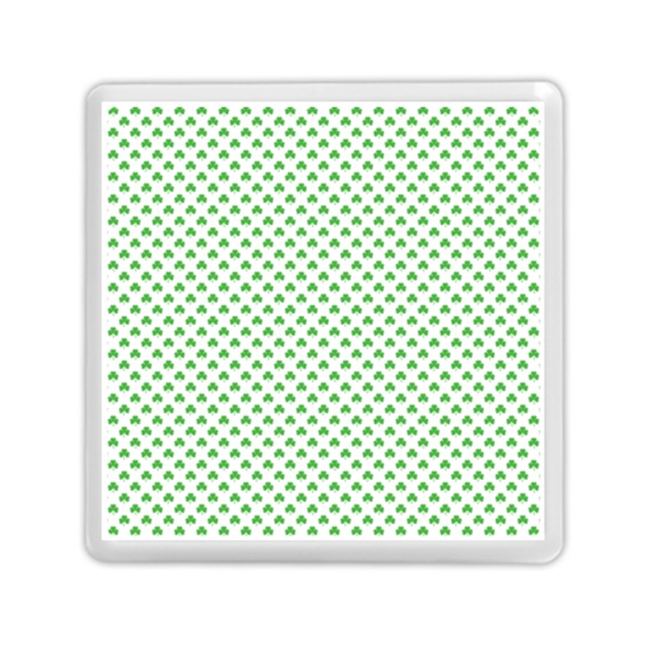Green Heart-Shaped Clover on White St. Patrick s Day Memory Card Reader (Square) 