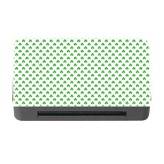 Green Heart-shaped Clover On White St  Patrick s Day Memory Card Reader With Cf by PodArtist