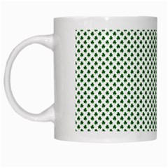 Shamrock 2-tone Green On White St Patrick’s Day Clover White Mugs by PodArtist