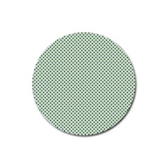 Shamrock 2-tone Green On White St Patrick’s Day Clover Rubber Coaster (round)  by PodArtist