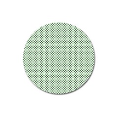 Shamrock 2-tone Green On White St Patrick’s Day Clover Magnet 3  (round) by PodArtist