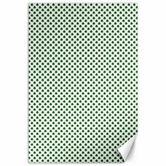 Shamrock 2-tone Green On White St Patrick’s Day Clover Canvas 12  X 18   by PodArtist