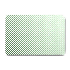 Shamrock 2-tone Green On White St Patrick’s Day Clover Small Doormat  by PodArtist