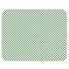 Shamrock 2-tone Green On White St Patrick’s Day Clover Double Sided Flano Blanket (medium)  by PodArtist