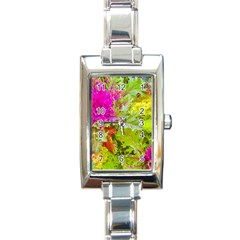 Colored Plants Photo Rectangle Italian Charm Watch by dflcprints