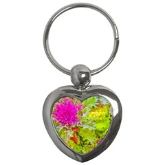 Colored Plants Photo Key Chains (heart)  by dflcprints