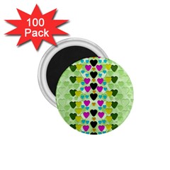 Summer Time In Lovely Hearts 1.75  Magnets (100 pack) 