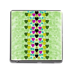 Summer Time In Lovely Hearts Memory Card Reader (Square)