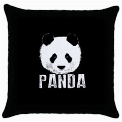Panda  Throw Pillow Case (black) by Valentinaart