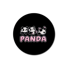 Panda  Rubber Coaster (round)  by Valentinaart