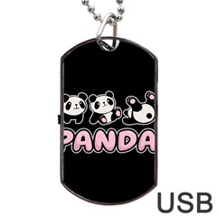 Panda  Dog Tag USB Flash (One Side)