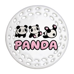Panda  Ornament (round Filigree) by Valentinaart