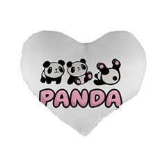 Panda  Standard 16  Premium Heart Shape Cushions by Valentinaart