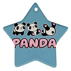 Panda  Star Ornament (two Sides) by Valentinaart