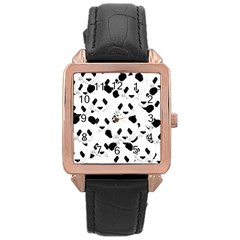 Panda Pattern Rose Gold Leather Watch  by Valentinaart