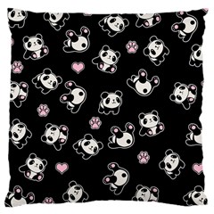 Panda Pattern Large Cushion Case (two Sides) by Valentinaart