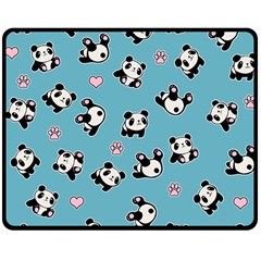 Panda Pattern Double Sided Fleece Blanket (medium)  by Valentinaart