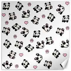 Panda Pattern Canvas 16  X 16   by Valentinaart