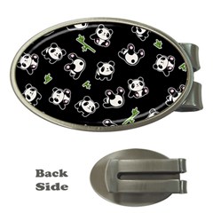 Panda Pattern Money Clips (oval)  by Valentinaart